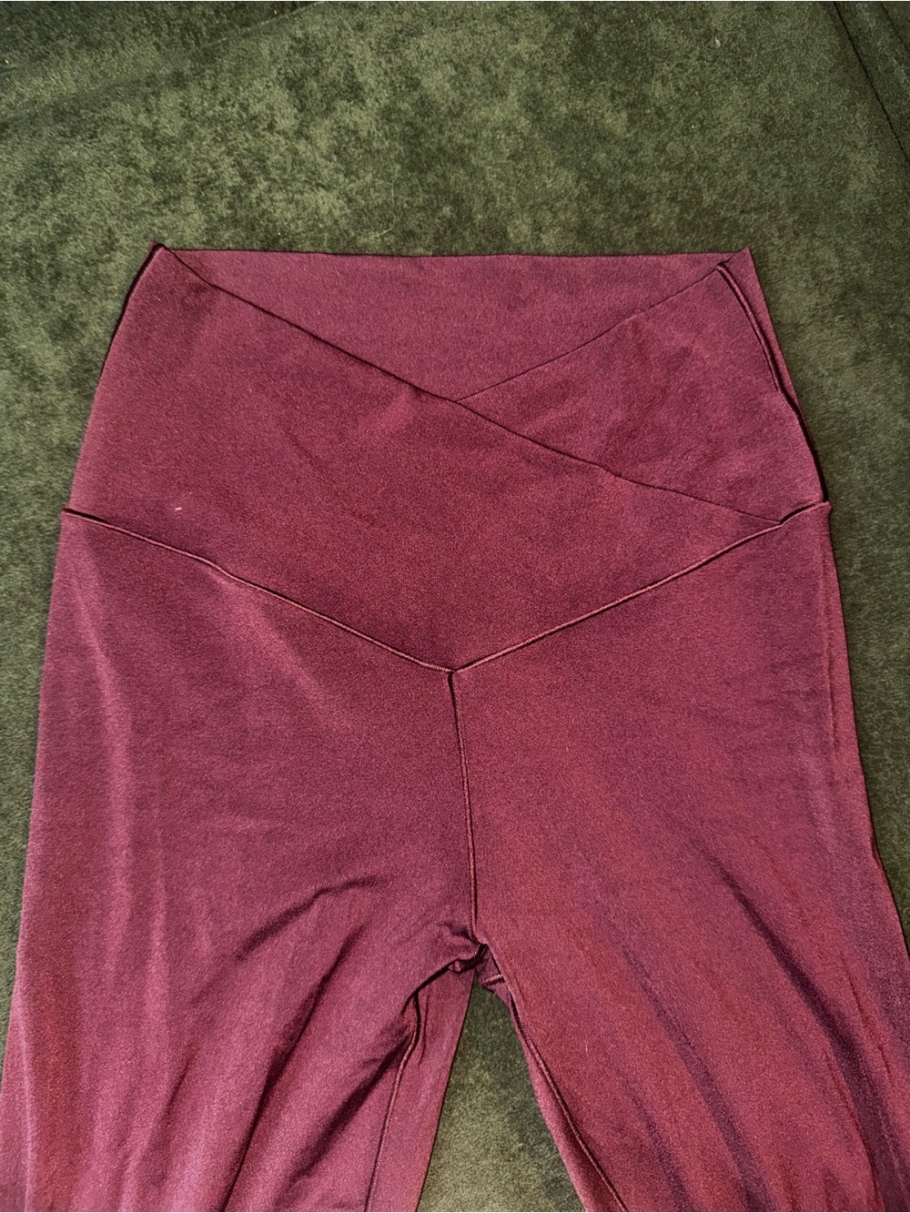 OFFLINE by Aerie Burgundy Crossover Flare Leggings